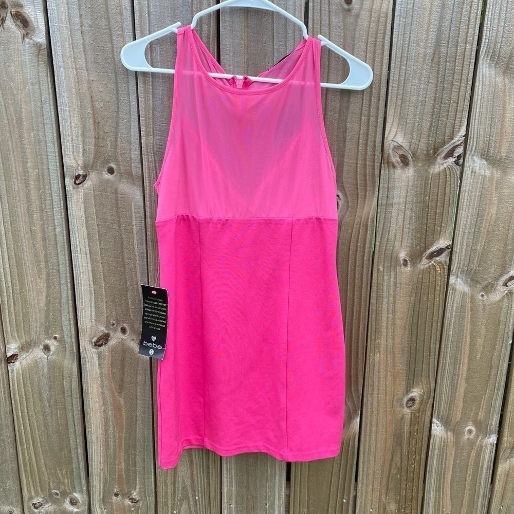 New Bebe Pink Bodycon SleevelessâMini Dress